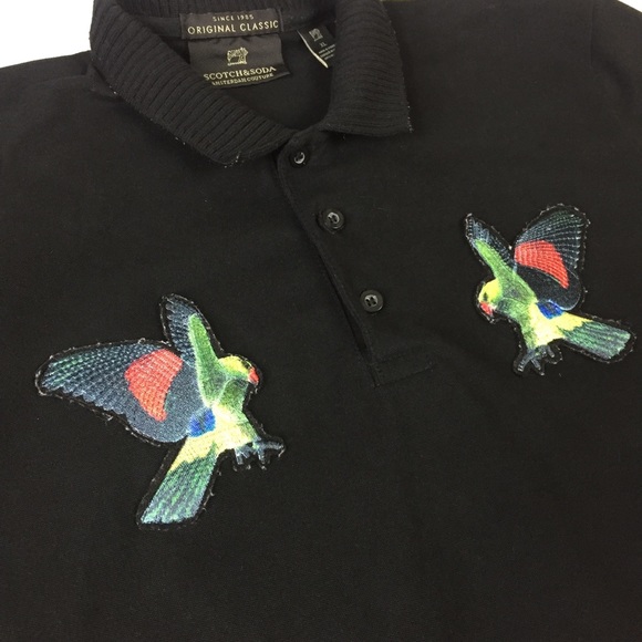 Scotch & Soda Embroidered Parrot Bird Polo Shirt - Picture 5 of 9